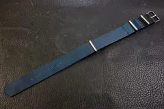 ◆Leather NATO G10Strap◆高品質国産本革アニリンキップ ダークインディゴ Custom Order(ラグ幅/バックルカラー)受注生産(納期10日前後) 腕時計ベルト ネイビー
