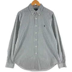 古着 ラルフローレン Ralph Lauren CLASSIC FIT クラシックフィット 長袖 ボタンダウンストライプシャツ メンズL相当/eaa528173