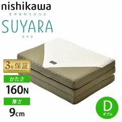 西川 スヤラ ダブル 三つ折り 140×200×9cm 2460-10524 点で支える 高反発マットレス 健康敷布団 体圧分散 寝姿勢安定 高弾性 旧（ラクラ rakura）