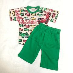 Sale 車柄 グリーン 半袖パジャマ 子供 パジャマ 80cm 男の子 キッズ 子供用 上下セット 半袖 ルームウェア セットアップ 部屋着 可愛い 夏 綿100% コットン100% 気持ちいい ジムニー 柔らかい 新品未使用