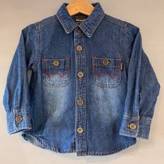 Wrangler ラングラー デニムシャツ 長袖 L/S baby kids ベビー キッズ 90cm