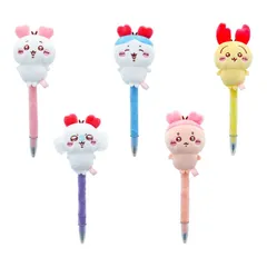 ちいかわ ふわふわマスコットボールペン ハチワレ うさぎ モモンガ 古本屋 筆記用具 文房具 ボールペン 0.7ｍｍ 油性ボールペン マスコット付