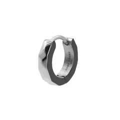 【在庫処分】カッティングフープピアス/サージカルステンレス316L（金属アレルギー対応） (ポーチ付き) LH-1 直営 ピアス HEART シルバー&ブラック LION