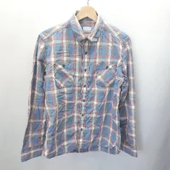 ◇ coen コーエン チェック柄 長袖 シャツ サイズM ブルー系 レディース E  【1407020060561】