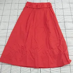 ◇ Θ アーバンリサーチ シンプル系 膝下丈 台形 スカート サイズF レッド系 レディース E  【1508200018331】