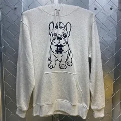 ROUTE DOG パーカー Light Gray X Black フレンチブルドッグ　フレブル ユニセックスのサムネイル