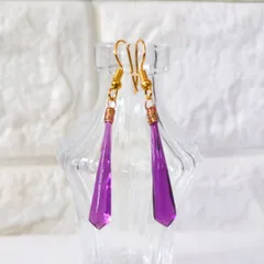 no.219　レジン　紫色　シンプル　ロング　ピアス　イヤリング　ハンドメイド