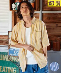 【ムラスポ公式】新品未使用 DEAR LAUREL ディアローレル メンズ ボタンダウンシャツ 半袖 ストライプ柄 Buttondown Shirts D24S2402 正規品のサムネイル