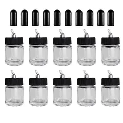 IMPACTオンライン エアブラシ 塗料 墨入れ ガラス 瓶 ドロッパーボトル 塗料ボトル 小瓶 (キャップ付き10個セット) [キャップ付き10個セット]