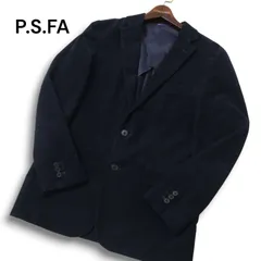P.S.FA パーフェクトスーツファクトリー 秋冬 背抜き コーデュロイ★ テーラード ジャケット Sz.L メンズ 紺 ネイビー
