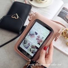 スマホポーチ スマホポシェット おしゃれ 入れたまま 操作 ポーチ 軽量 縦型