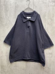 新品 MONO-MART モノマート kn776 ルーズシルエット2WAYスキッパーニットポロシャツ 五分袖 sizeM/グレイッシュブルー ■◆メンズ