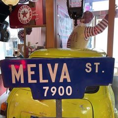 ヴィンテージ 看板 MELVA ST [S-45-7] ストリート サイン アメリカン雑貨 アメ雑 ロードサイン
