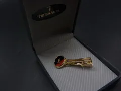 ■美品■ TRUSSARDI トラサルディ タイピン タイクリップ 紳士 ビジネス メンズ ゴールド系×マルチカラー DY0106のサムネイル