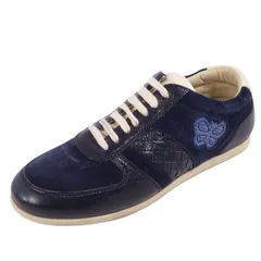 ボッテガヴェネタ BOTTEGA VENETA スニーカー ローカット レースアップ レザー シューズ レディース 35(22cm相当) ネイビーのサムネイル