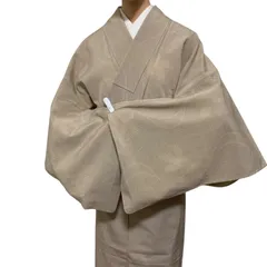 R-1310　単衣　着物　紬　絹　裄64.5センチ　レディース