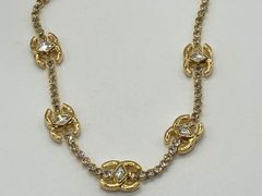 【ITY42BQBNYWU】CHANEL シャネル L23C ５ココマーク ラインストーン ネックレス