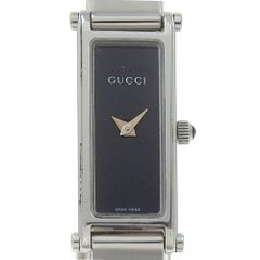 【GUCCI】グッチ 1500L ステンレススチール クオーツ アナログ表示 レディース 黒文字盤 腕時計