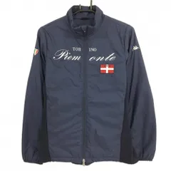 カッパ 中綿ジャケット ネイビー×白 袖下・サイドニット レディース L ゴルフウェア Kappa