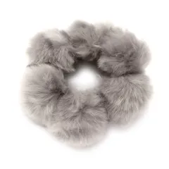 【B：グレー×ワンサイズ】[Cream dot. クリームドット公式] ヘアアクセサリー レディース ヘアゴム 大人っぽい ファーボール エコファー フェイクファー ポンポン ミックスカラー 大人 上品 カジュアル フレー 秋冬 