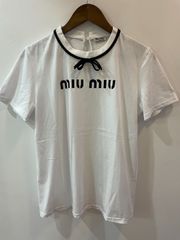 大特価✨人気品MIUMIU ミュウミュウ レディース ホワイト Tシャツ