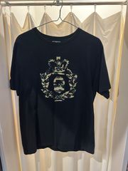 A BATHING APE アベイシングエイプ プリントT Tシャツ 半袖 ベビーウェイト ブラック サイズL A-460