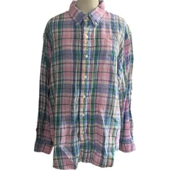【美品】ラルフローレン Ralph Lauren リネンチェックシャツ 長袖シャツ メンズ XL 0904017 HK