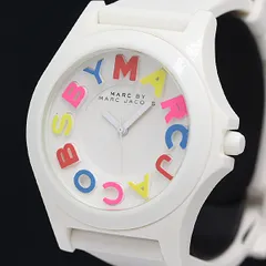  箱付 稼働 両hン マークバイマークジェイコブス QZ ホワイト文字盤 マルチカラー MBM8660 メンズ/レディース腕時計 2000000 NSK KMR