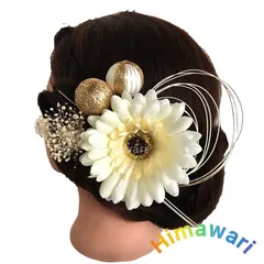 ドライフラワー 髪飾り ヘアアレジ ヘッドドレス 前撮り 成人式 結婚式 和玉 水引 zak1030