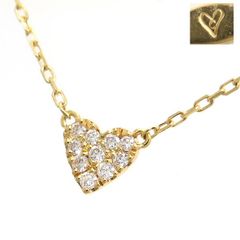 AHKAH ハートパヴェ ネックレス K18YG 1.2g ダイヤ 0.05ct 40c 美品 VC0104010100 アーカー ◆送料込◆質屋-4437Y