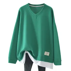 【人気商品】house] パーカー レディース 重ね着風 長袖 トレーナー 可愛い [Vincent ゆったり トップス カジュアル 春 秋 冬