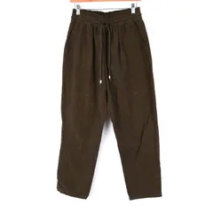 ザラ ロングパンツ テーパードパンツ コットン100% コーデュロイ 無地 ボトムス レディース Mサイズ ブラウン ZARA 【中古】