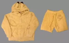【中古】衣料雑貨 ピカチュウ パーカ＆ショートパンツセット イエロー 140サイズ 「ポケットモンスター Pokemon Sleep meets GELATO PIQUE」