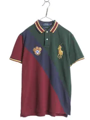 【お得なクーポン配布中!】 ビッグポニー ポロ ラルフローレン 鹿の子 半袖 ポロシャツ メンズ L 古着 半袖シャツ コットン カットソー スリム フィット マルチカラー