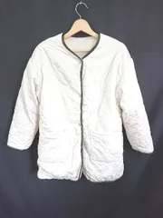 ■ ⊇ 未使用 GRL 長袖 レザーパイピングボアXキルティングリバーシブルコート サイズF ベージュ系 レディース E  【1507100015518】