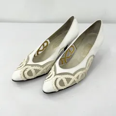 新古◎GINZA YOSHINOYA ヨシノヤ スパンコールつきパンプス 24