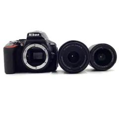【全額返金保証】【最速発送】Nikon デジタル一眼 D5600 ダブルズームキット ブラック 美品 動作確認済