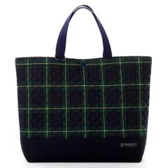 COLORFUL CANDY STYLE レッスンバッグ 男の子 マチ付き キルティング 手提げバッグ 絵本袋 トートバッグ タータンチェック・ダークグリーン N7807400