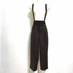 #anc ロイスクレヨン LoisCRAYON パンツ M こげ茶 サロペット センタープレス タック ショルダーストラップ付き レディース [961929]のサムネイル