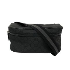 【GUCCI】グッチ GGナイロン 2WAYバッグ 449182 ウエストバッグ メンズ ショルダー ヒップバッグ 黒 ブラック レディース