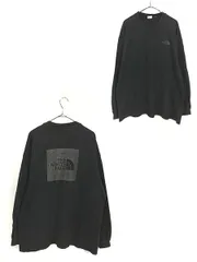 古着 90s TNF The North Face 両面 ロゴ ラメ プリント 長袖 Tシャツ ロンT 黒 XL 古着 