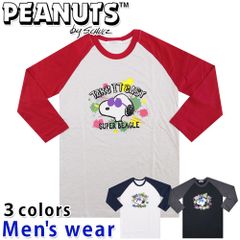 スヌーピー 七分袖 Tシャツ メンズ PEANUTS 犬 プリント グッズ S1243-44A