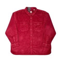 Levi's リーバイス ヘビーウエイト 太畝 コーデュロイ オーバーサイズ ワイドフィット ビッグ シャツ 赤 レッド Jackson Worker Corduroy Overshirt Brick Red ワーク ワーカー スケーター ストリート スタイル