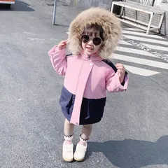 女の子 90cm 中綿コート モッズコート 裏ボア   裏起毛 コート リアルファー フード付き 厚手 秋冬 防寒  膝丈 アウター  ベンチコート ジャケット キッズ   ベビー 子供服 こども あったか