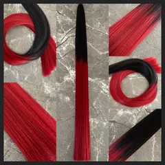 黒ブラッドレッド ポニーテールリング 成人式 前撮り 着物 卒業式