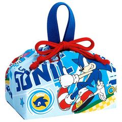 682940 キャラクター 巾着袋 （ きんちゃく袋 )  ソニック ザ・ヘッジホッグ マチ付き （ ブルー系 ) ソニック SONIC 巾着 袋 巾着ポーチ キッズ