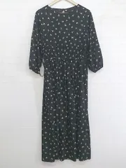 ◇ Simplicite シンプリシテェ 花柄 フラワー 長袖 ロング ワンピース ブラック レディース P  【中古】 【1212090001426】