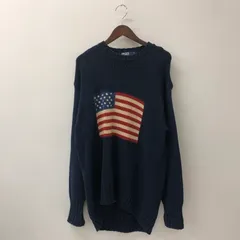 【中古品】 POLO RALPH LAUREN ポロ・ラルフローレン 星条旗 コットンセーター 【147-250909-nm-31-tei】
