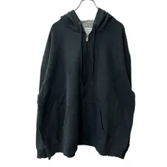 Champion 無地スウェット パーカー 2XL ブラック チャンピオン ジップアップ フーディー ビッグサイズ 古着卸 アメリカ仕入 a709-5184