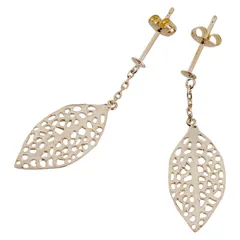 リーフモチーフ スタッドピアス K18YG イエローゴールド レディース【1-0230041】